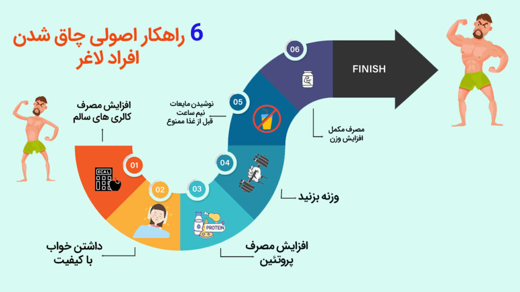 اینفوگرافی راه های چاق شدن افراد لاغر